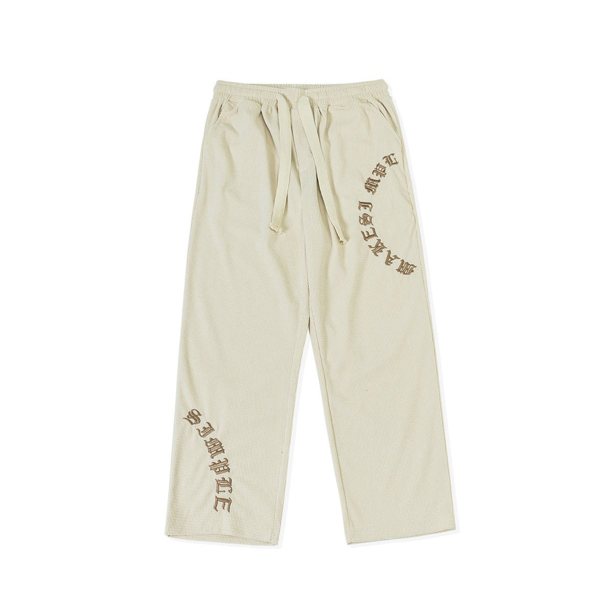 Waffle Embroidery Pants - Celestialzstreetwear