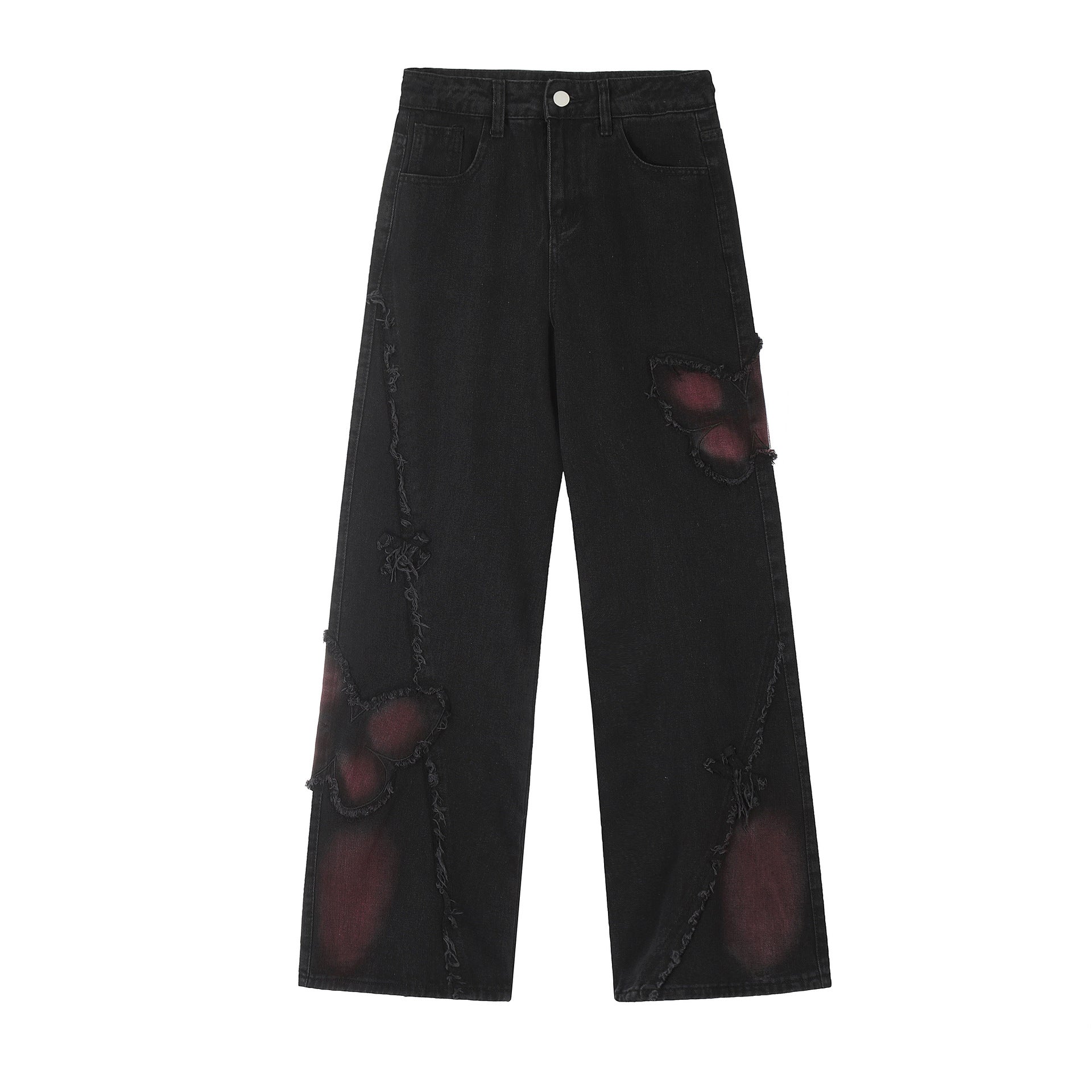 Tie Dye Butterfly Emboirdered Jeans