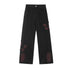Tie Dye Butterfly Emboirdered Jeans - Celestialzstreetwear