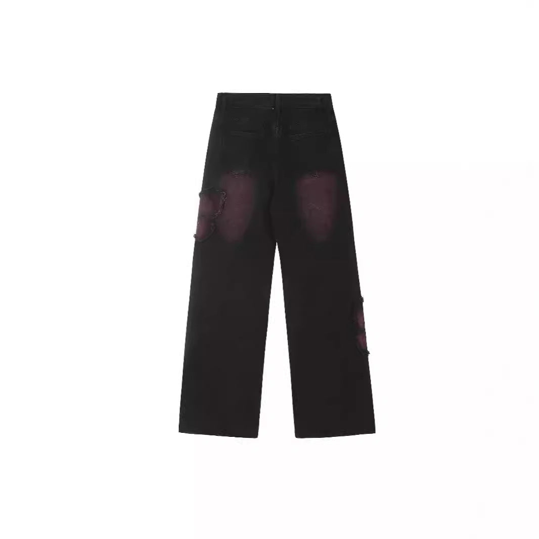 Tie Dye Butterfly Emboirdered Jeans