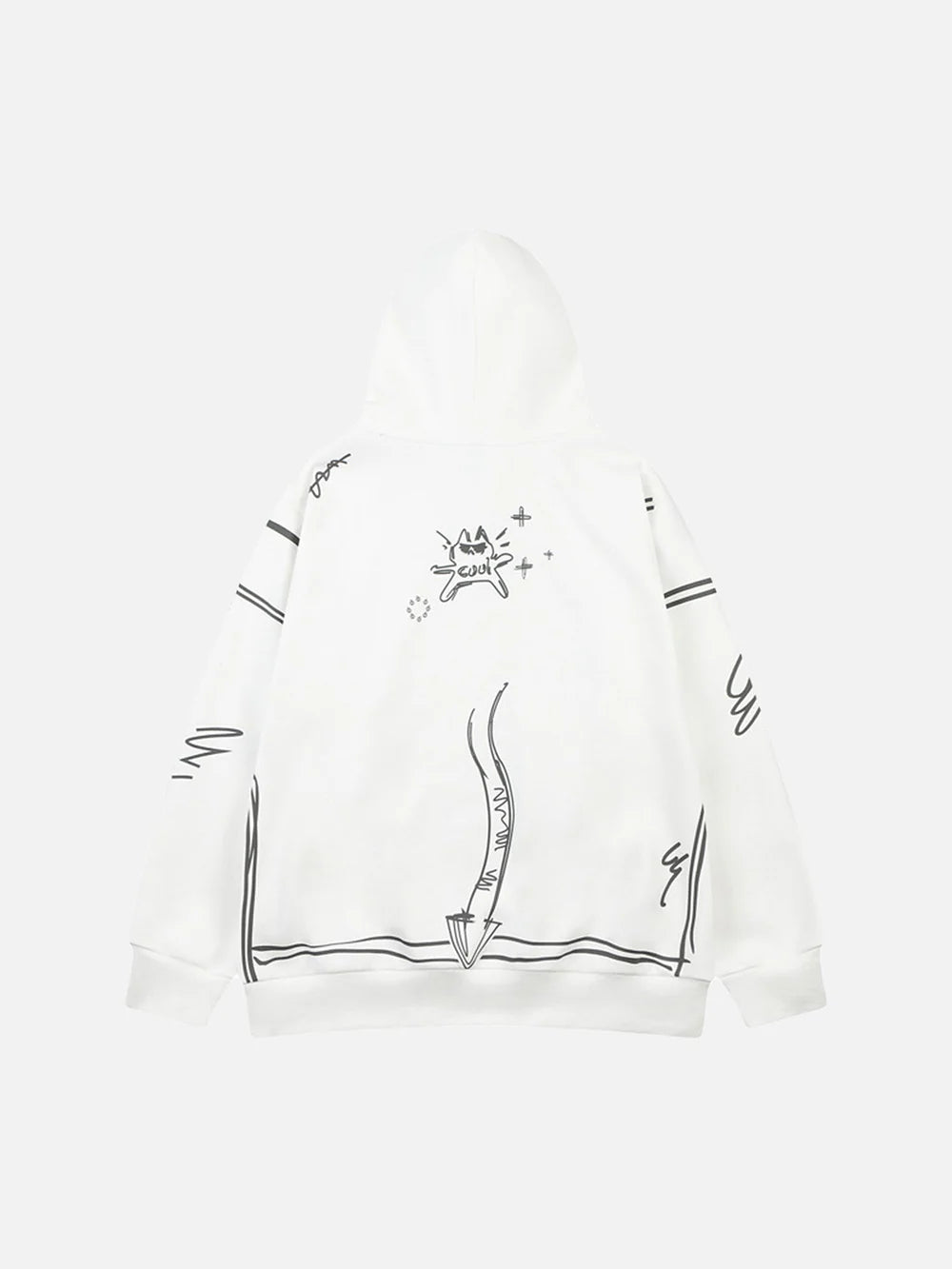 Hand-painted Graffiti Hoodie And Fleece Hoodie - Celestialzstreetwear