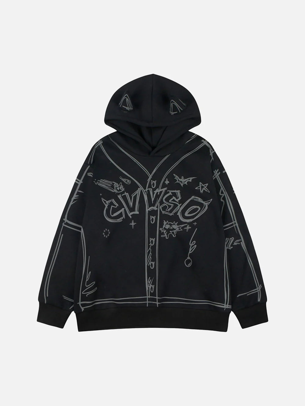Hand-painted Graffiti Hoodie And Fleece Hoodie - Celestialzstreetwear
