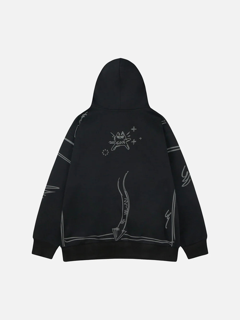 Hand-painted Graffiti Hoodie And Fleece Hoodie - Celestialzstreetwear