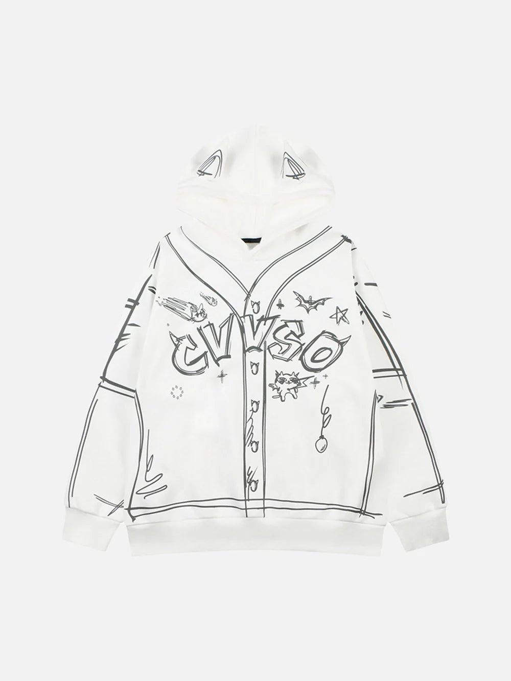 Hand-painted Graffiti Hoodie And Fleece Hoodie - Celestialzstreetwear