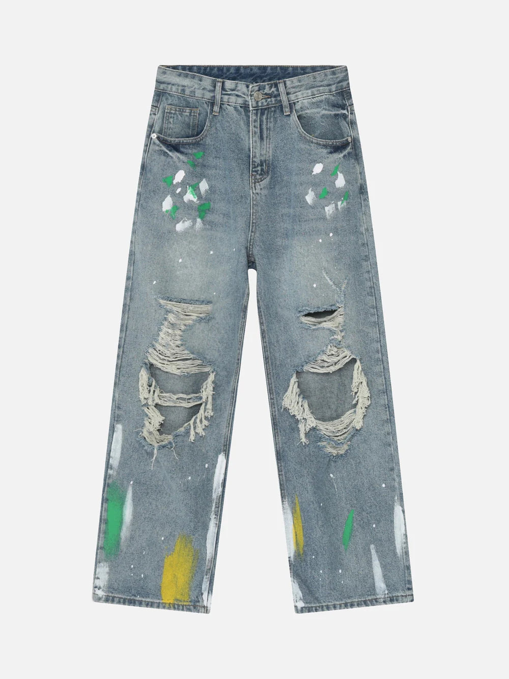 Paint Splash Distressed Jeans - Celestialzstreetwear