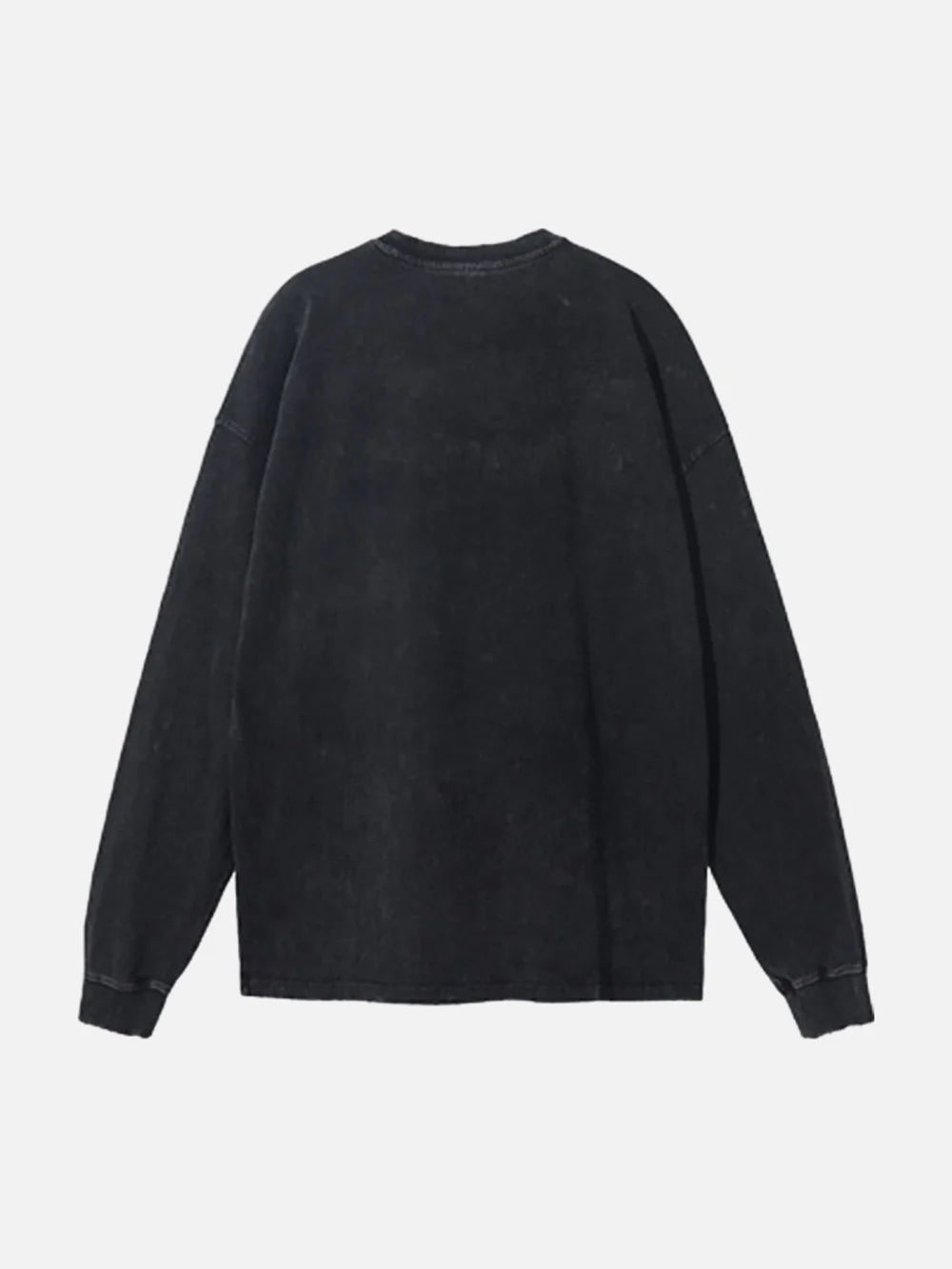 Retro Abstract Letters Washed And Distressed Long Sleeves - Celestialzstreetwear