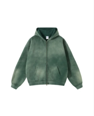 Double Washed Stained Zip-Up - Celestialzstreetwear