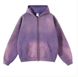 Double Washed Stained Zip-up - Celestialzstreetwear