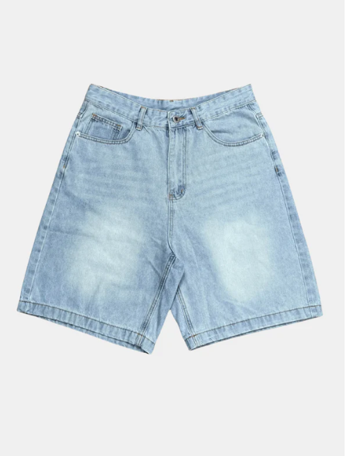 Washed Denim Jorts - Celestialzstreetwear