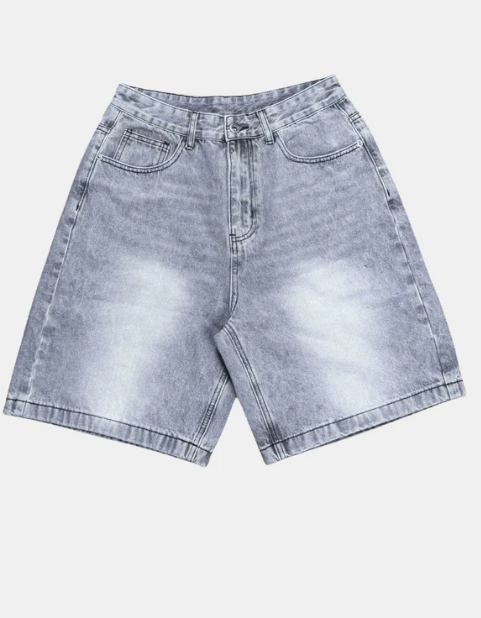 Washed Denim Jorts - Celestialzstreetwear