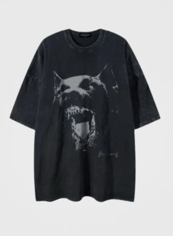 Washed Doberman Tee - Celestialzstreetwear