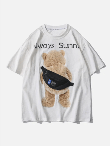 Bear Backpack Graphic Tee - Celestialzstreetwear