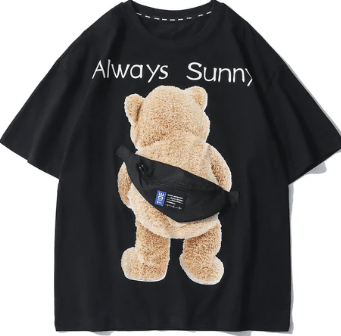 Bear Backpack Graphic Tee - Celestialzstreetwear