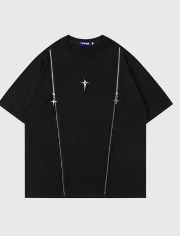 Steel Cross T-Shirt - Celestialzstreetwear