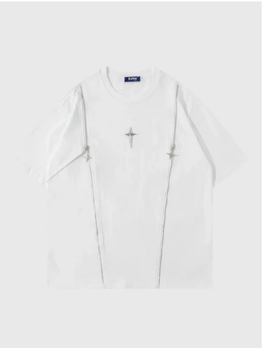 Steel Cross T-Shirt - Celestialzstreetwear