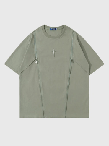 Steel Cross T-Shirt - Celestialzstreetwear