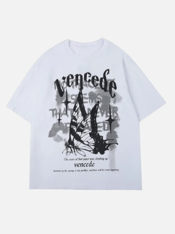 Vencede Butterfly Graphic T-Shirt - Celestialzstreetwear