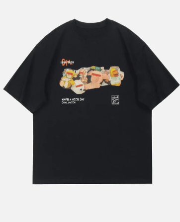Animal Doll Graphic T-Shirt - Celestialzstreetwear