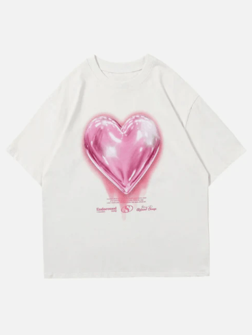 Glossy Heart T-Shirt - Celestialzstreetwear