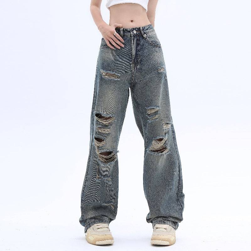 Faded Distressed Denim - Celestialzstreetwear