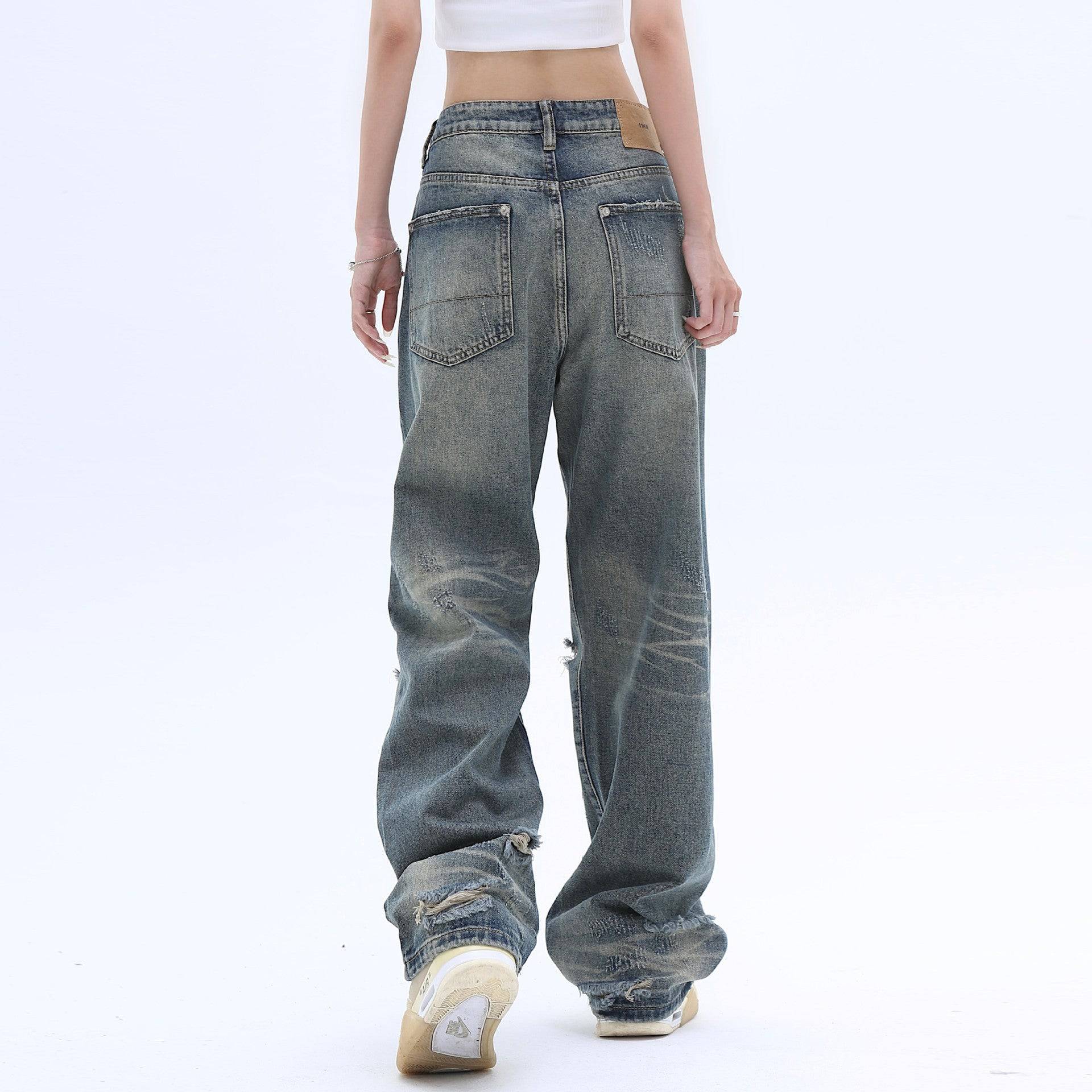 Faded Distressed Denim - Celestialzstreetwear