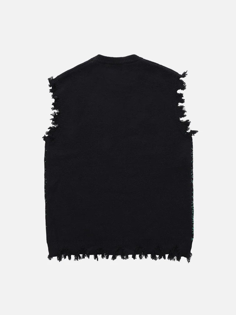 Cyberpunk Dot Matrix Sweater Vest - Celestialzstreetwear