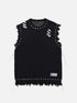 Hole Raw Edge Sweater Vest - Celestialzstreetwear