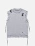 Hole Raw Edge Sweater Vest - Celestialzstreetwear