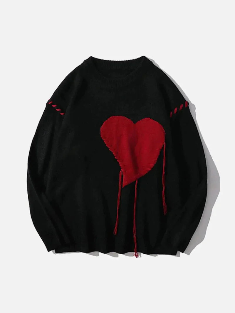 Love Embroidered Sweater - Celestialzstreetwear