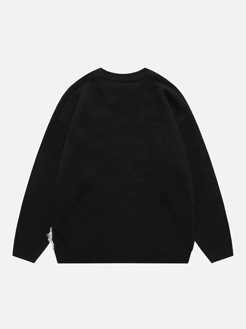 Raw Edge Patchwork Sweater - Celestialzstreetwear