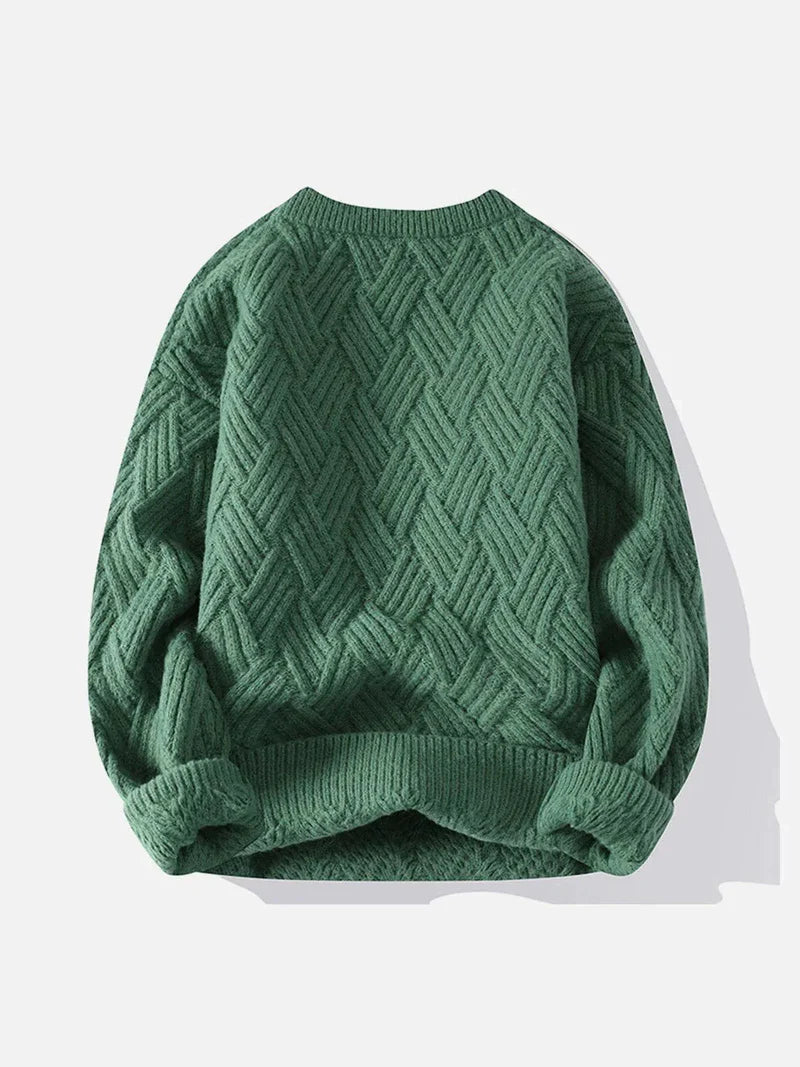 Solid Color Weave Cozy Sweater - Celestialzstreetwear