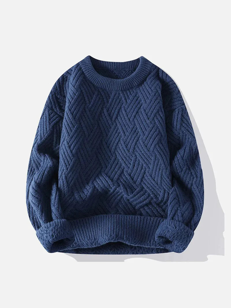 Solid Color Weave Cozy Sweater - Celestialzstreetwear