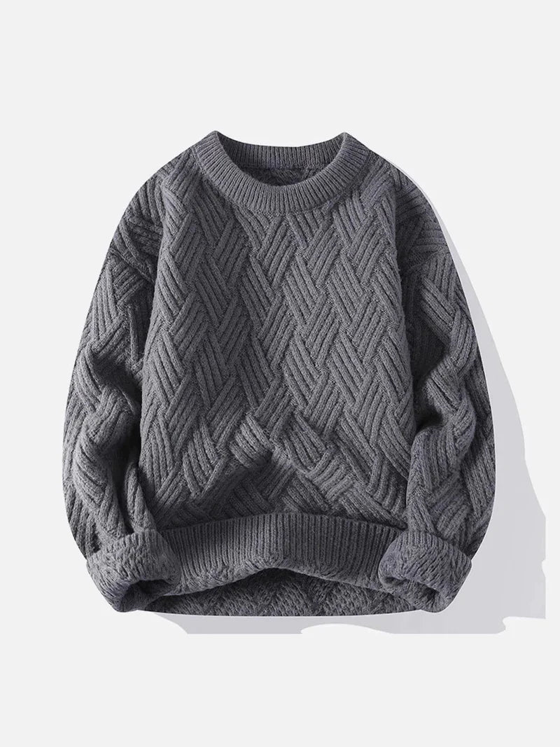 Solid Color Weave Cozy Sweater - Celestialzstreetwear