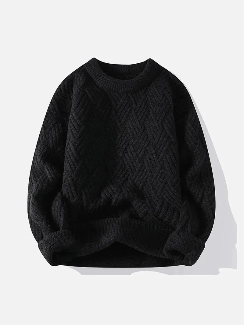 Solid Color Weave Cozy Sweater - Celestialzstreetwear
