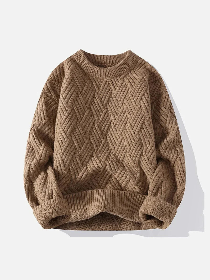 Solid Color Weave Cozy Sweater - Celestialzstreetwear