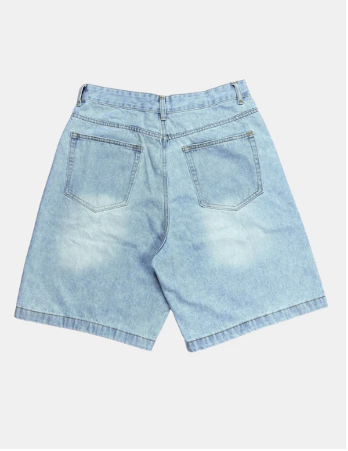Washed Denim Jorts - Celestialzstreetwear