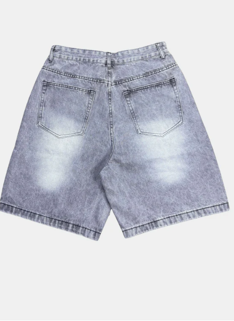 Washed Denim Jorts - Celestialzstreetwear