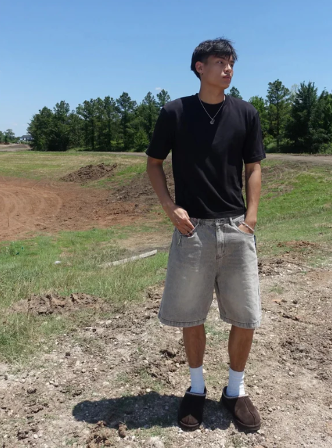 Washed Denim Jorts - Celestialzstreetwear