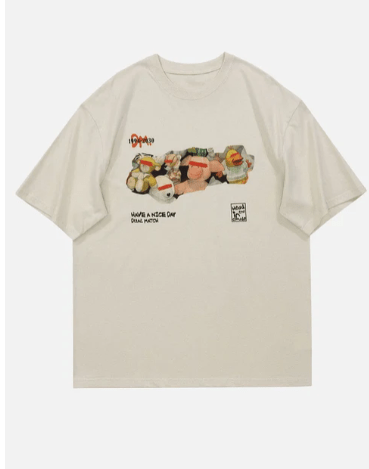 Animal Doll Graphic T-Shirt - Celestialzstreetwear