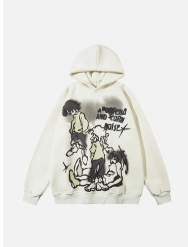 Line Character Print Hoodie