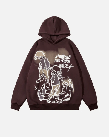 Line Character Print Hoodie